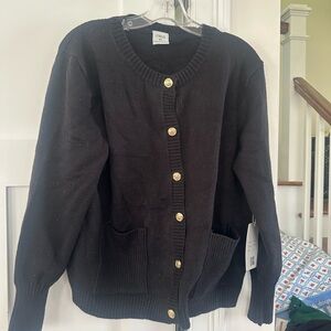Cielo Black Cardigan with Gold Accents